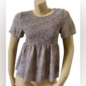 Leopard Print Babydoll Top